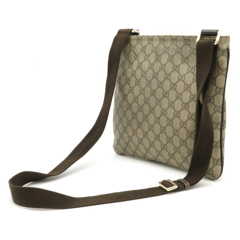GUCCI Gucci GG Supreme Plus Shoulder Bag Khaki Beige Dark Brown 295257