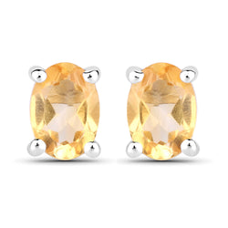 1.60 Carat Genuine Citrine .925 Sterling Silver Earrings