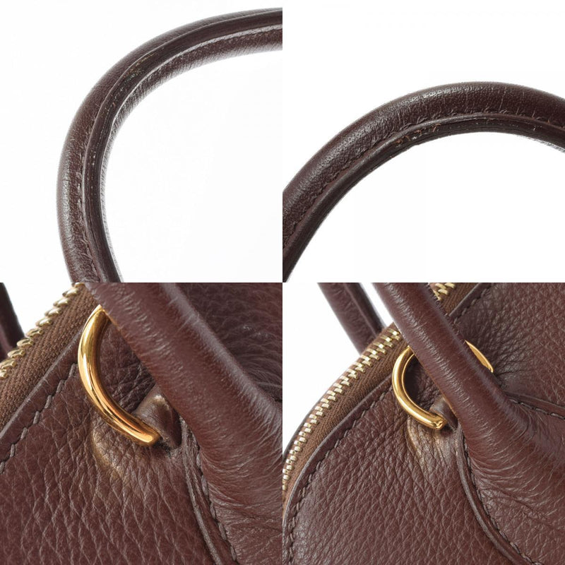HERMES Hermes Bored 31 Havana (dark brown)  G engraved (around 2003) Unisex Taurillon Clemence handbag