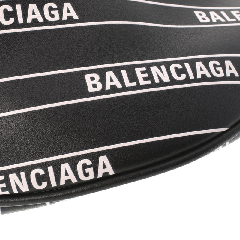 BALENCIAGA print waist bag black / white 565510 unisex leather body