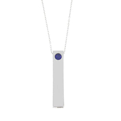 Created Sapphire Fashion Pendants Sterling Silver