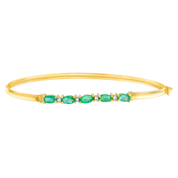 10K Yellow Gold Round-Cut Diamond Bangle (0.02 cttw, H-I Color, I2-I3 Clarity)