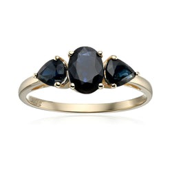 10K Yellow Gold With Blue Sapphire Ring