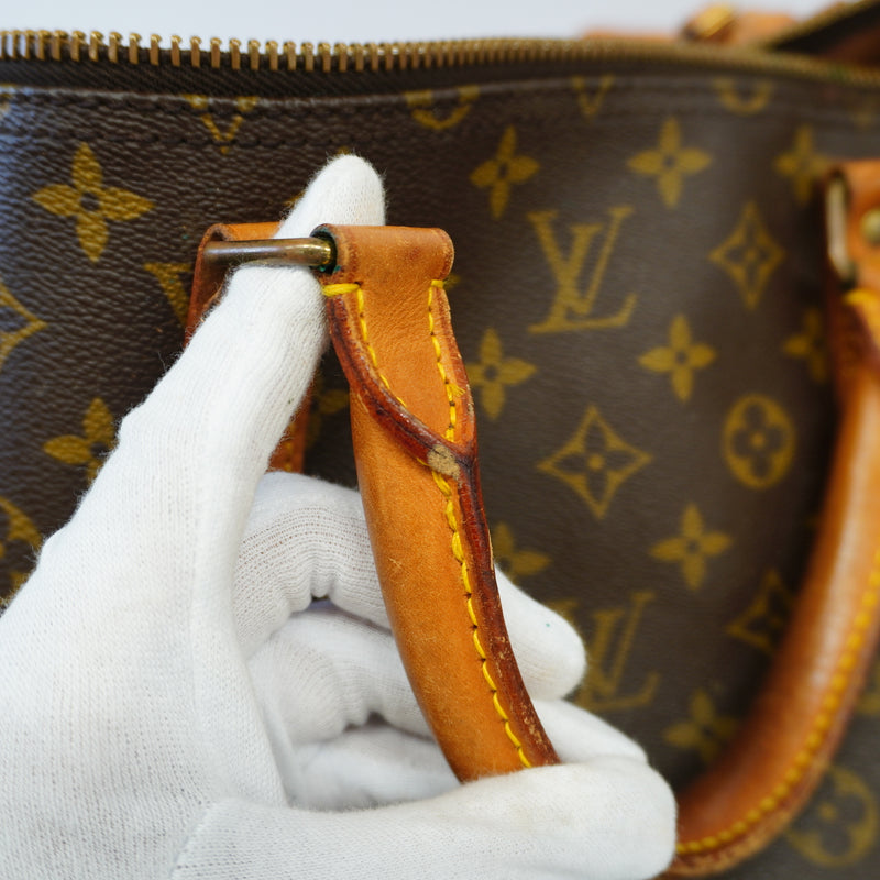 Auth Louis Vuitton Boston Bag Monogram Keepall Bandolier 60 M41412 Unisex