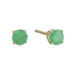 10K Yellow Gold With Sakota Emerald Earring