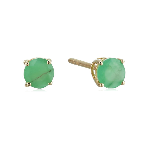 10K Yellow Gold With Sakota Emerald Earring