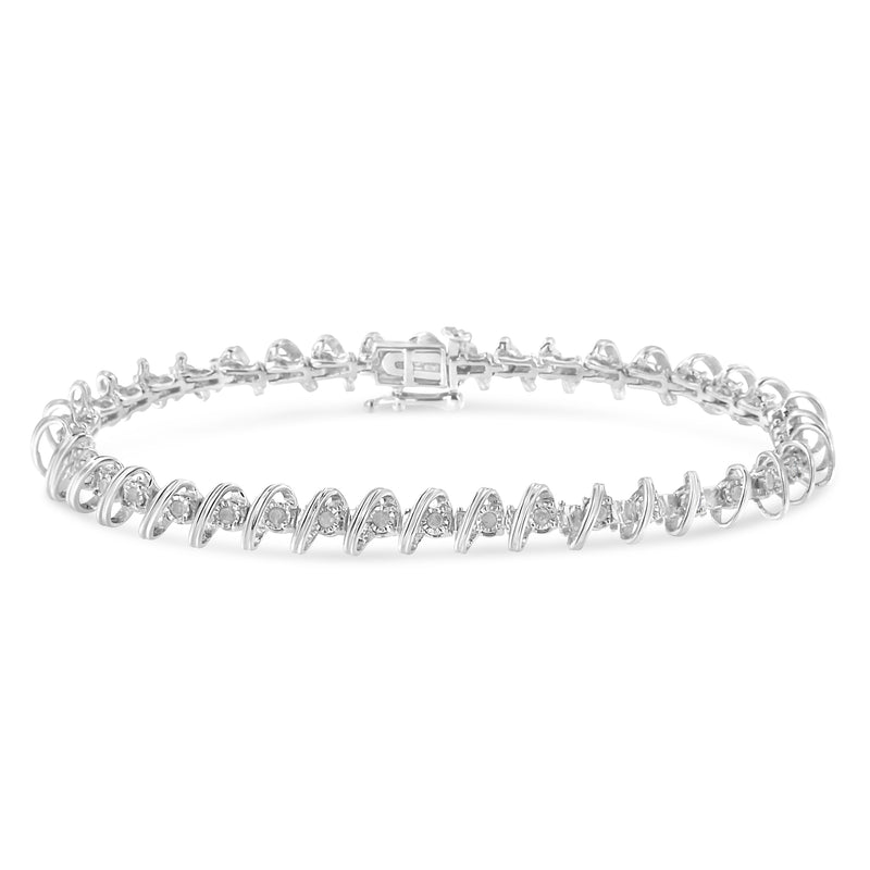 .925 Sterling Silver 1/2 Cttw Diamond Miracle-Set 7" Tennis Bracelet (I-J Color, I3 Clarity)