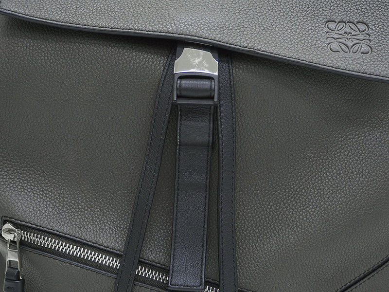 Loewe LOEWE Puzzle Backpack Gray 324.12.T54 Leather Rucksack Men