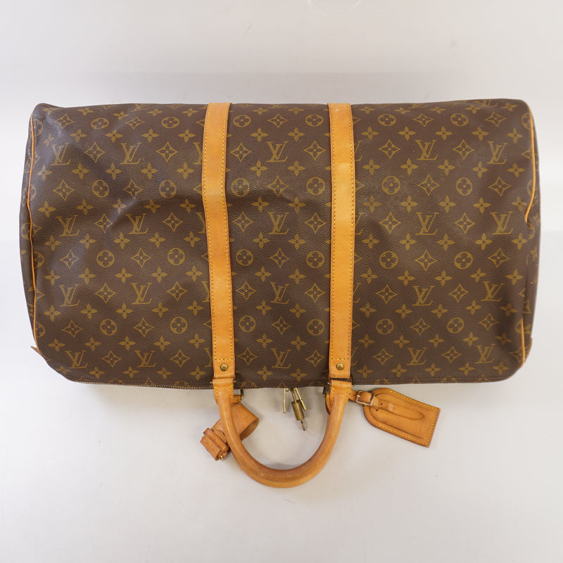 Auth Louis Vuitton Monogram Keepol 55 M41424 MenWomenUnisex Boston BagHandbag