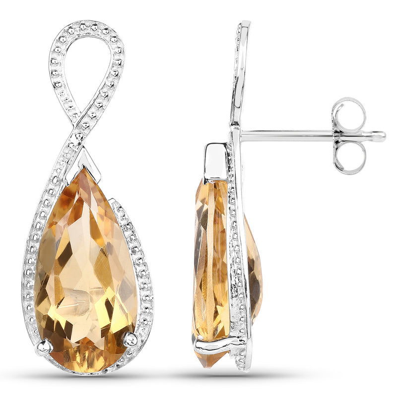 10.04 Carat Genuine Citrine .925 Sterling Silver Earrings