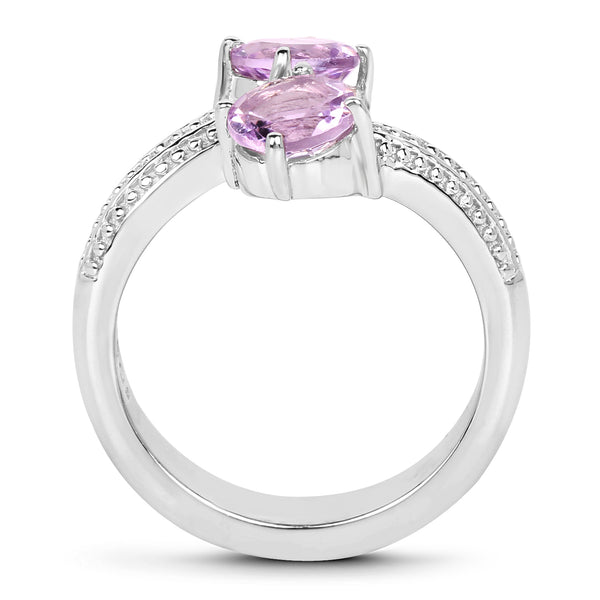 1.46 Carat Genuine  Amethyst .925 Sterling Silver Ring