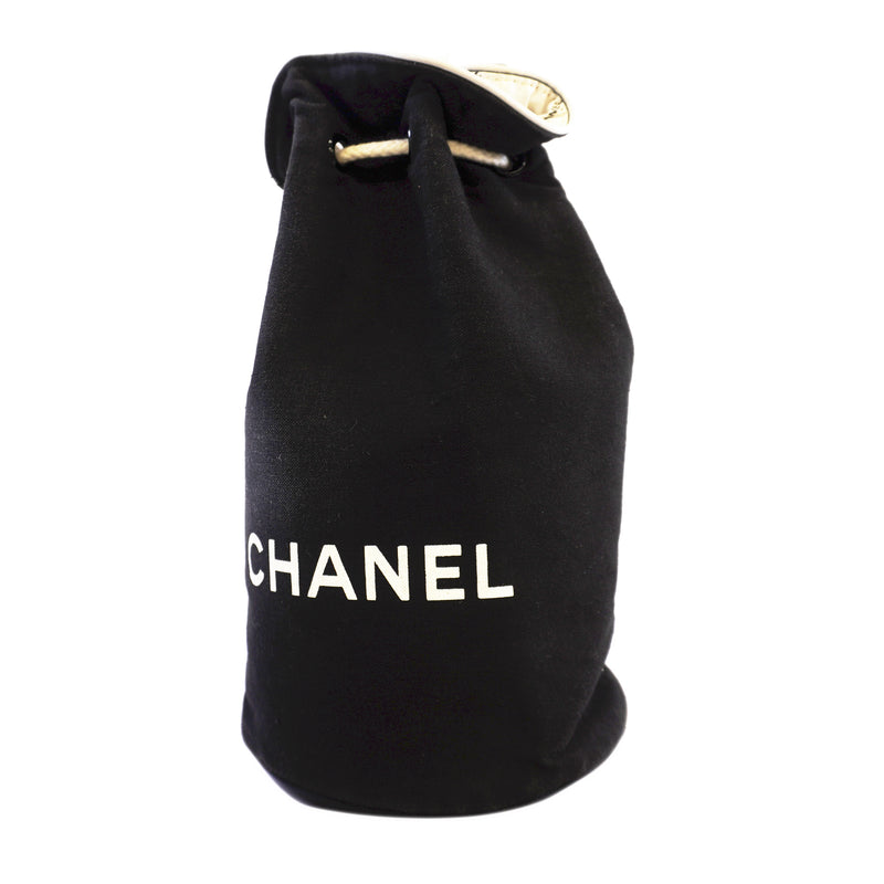 Auth Chanel Shoulder Bag Novelty Canvas Black