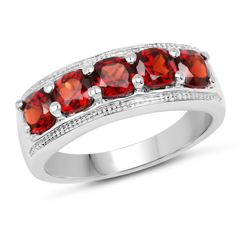 1.65 Carat Genuine  Garnet .925 Sterling Silver Ring
