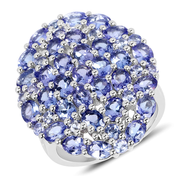 5.90 Carat Genuine Tanzanite .925 Sterling Silver Ring