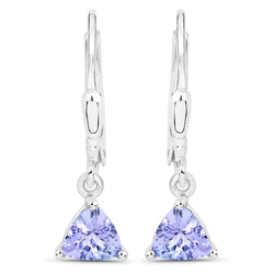 0.86 Carat Genuine Tanzanite .925 Sterling Silver Earrings