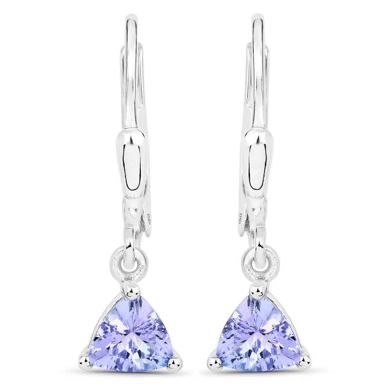 0.86 Carat Genuine Tanzanite .925 Sterling Silver Earrings