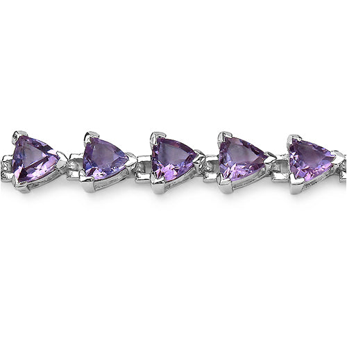 14.70 Carat Genuine Amethyst .925 Sterling Silver Bracelet