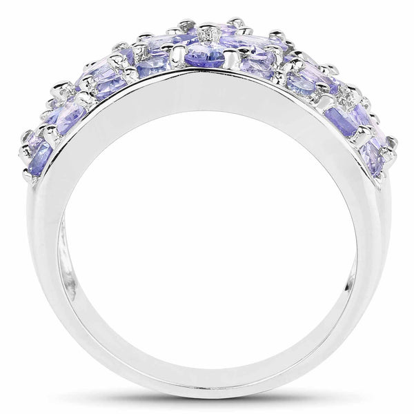 2.52 Carat Genuine Tanzanite .925 Sterling Silver Ring