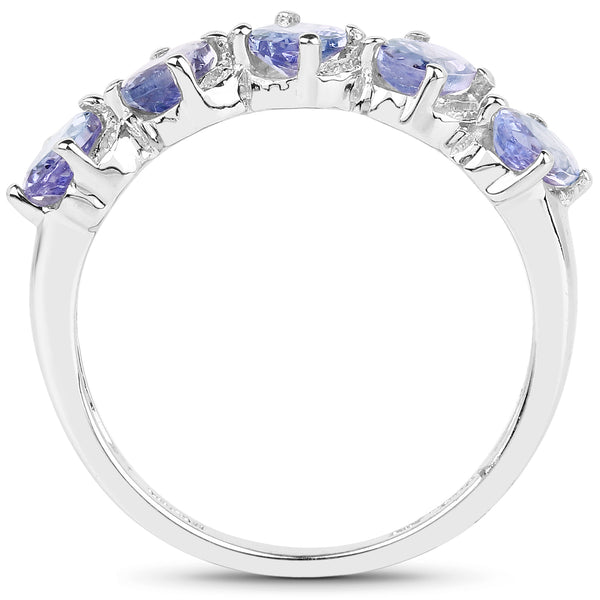 1.04 Carat Genuine Tanzanite .925 Sterling Silver Ring