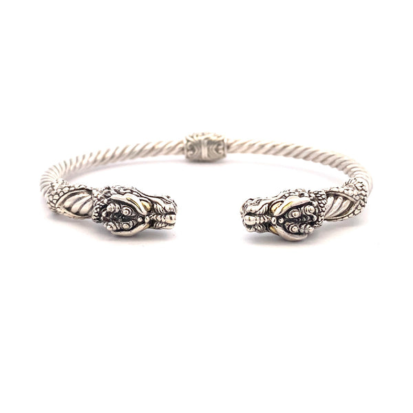 Bangle Bracelet Sterling Silver 18KT Gold