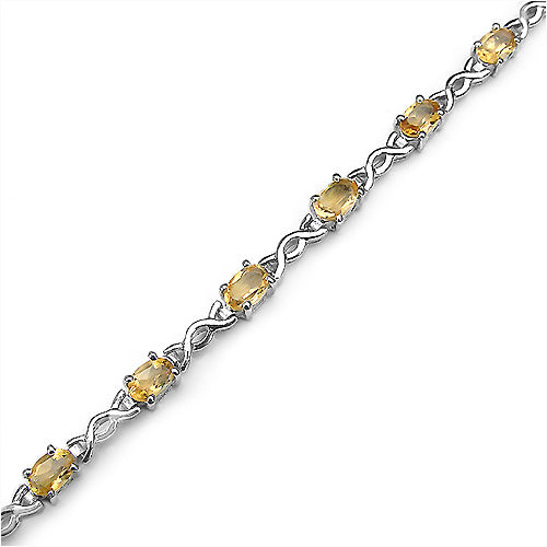 5.40 Carat Genuine Citrine .925 Sterling Silver Bracelet