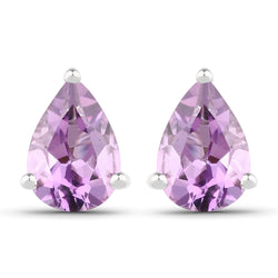 1.25 Carat Genuine Amethyst .925 Sterling Silver Earrings