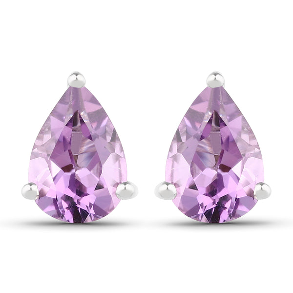 1.25 Carat Genuine Amethyst .925 Sterling Silver Earrings