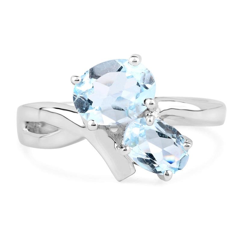 2.55 Carat Genuine Blue Topaz .925 Sterling Silver Ring