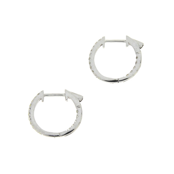 Genuine .25ct Diamond Hoop Earrings 10KT White Gold