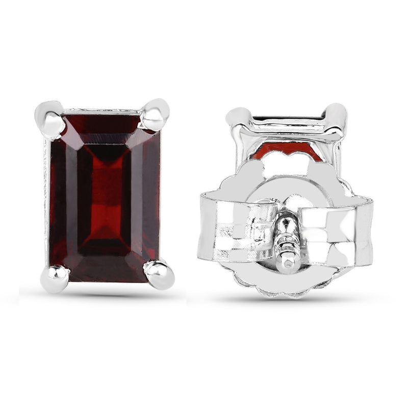 1.60 Carat Genuine Garnet .925 Sterling Silver Earrings