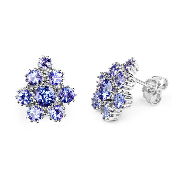 4.26 Carat Genuine Tanzanite .925 Sterling Silver Earrings