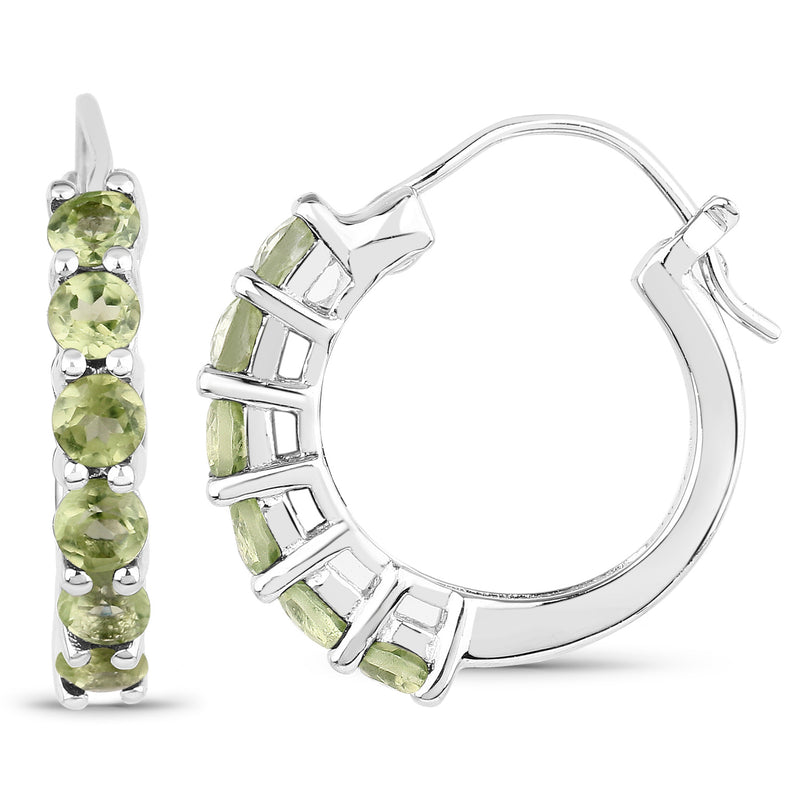 1.20 Carat Genuine Peridot .925 Sterling Silver Earrings