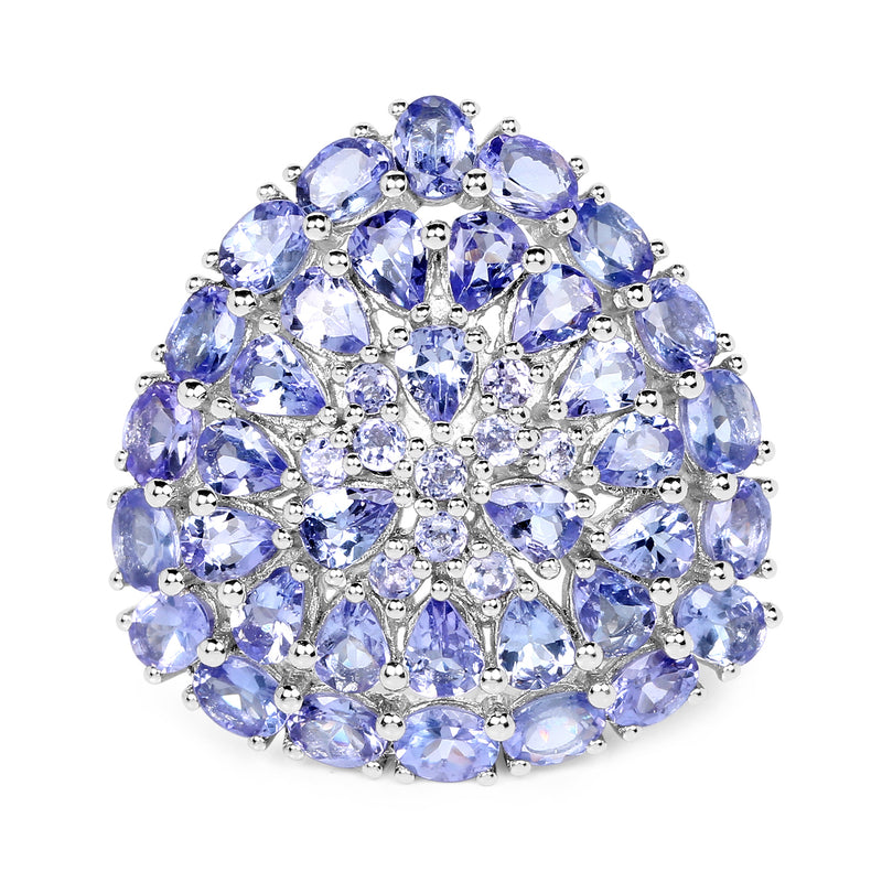 5.93 Carat Genuine Tanzanite .925 Sterling Silver Ring