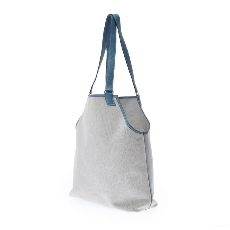 HERMES Hermes Jardinier Blue Gene-Unisex Toile Ash Taurillon Clemence Tote Bag