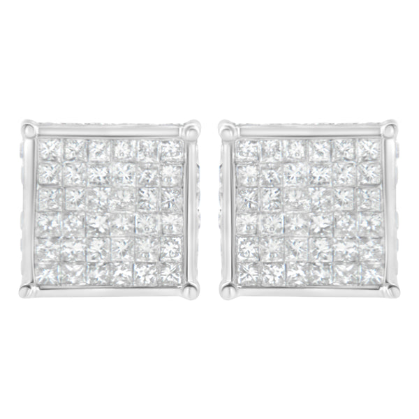 10K White Gold 2ct TDW Princess-Cut Composite Diamond Stud Earring (I-J ,I2-I3)