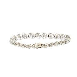 Natural .25ct Diamond Tennis Bracelet Sterling Silver