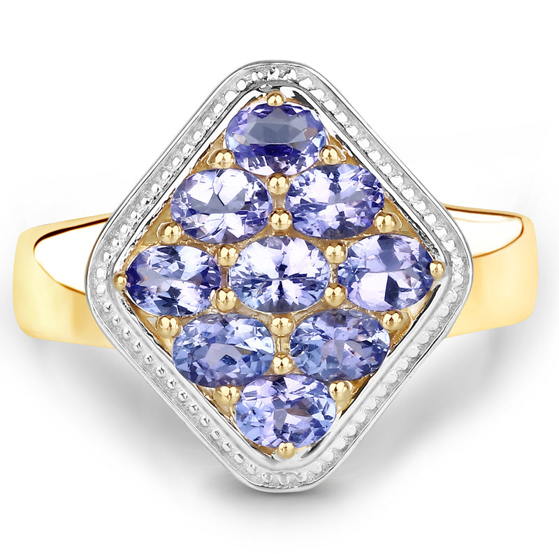 1.53 Carat Genuine Tanzanite .925 Sterling Silver Ring