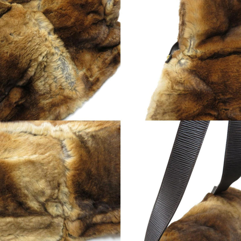 Fendi metal fittings motif shoulder bag fur ladies FENDI