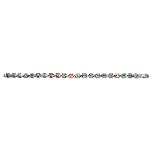 8.41 Carat Genuine Multi Stone .925 Sterling Silver Bracelet