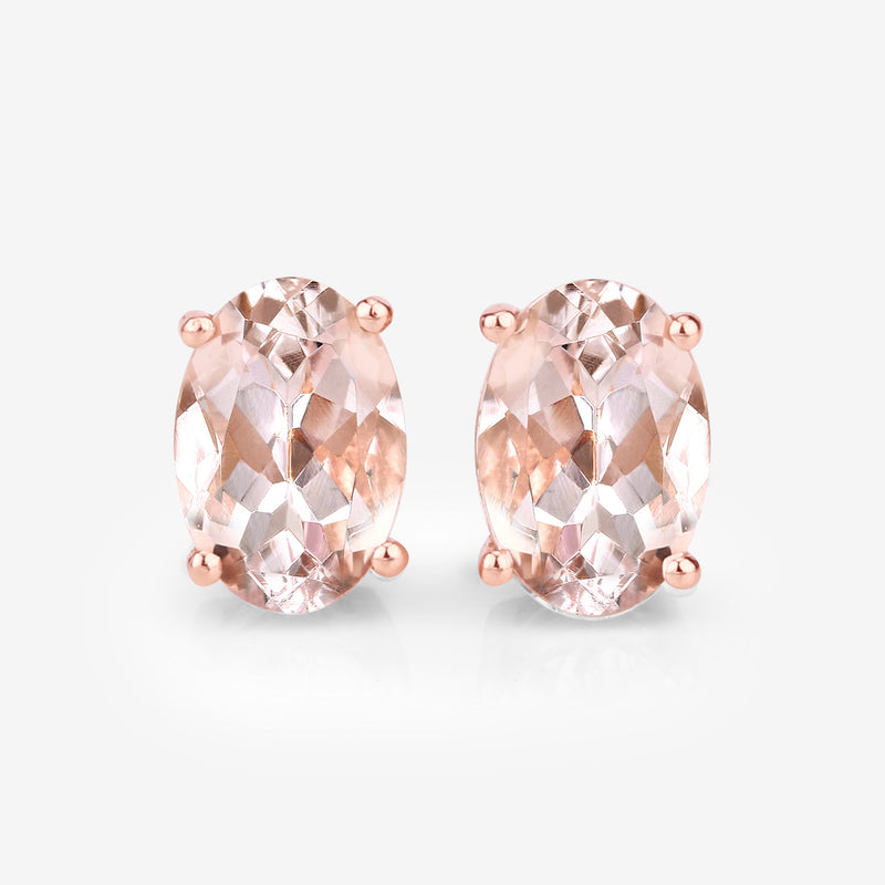 0.90 Carat Genuine Morganite 14K Rose Gold Earrings