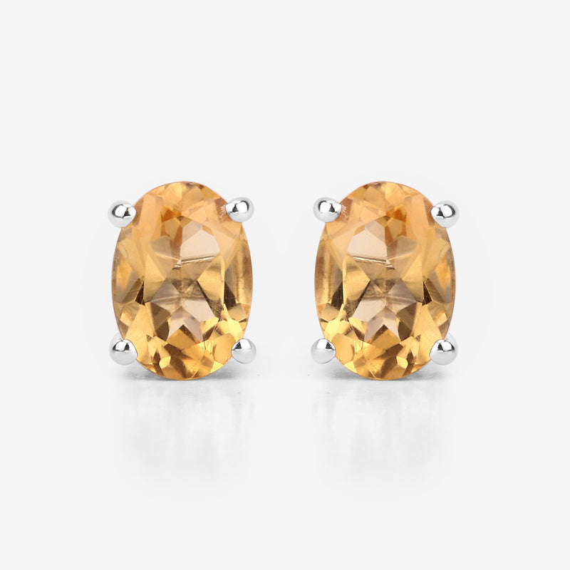 1.60 Carat Genuine Citrine .925 Sterling Silver Earrings