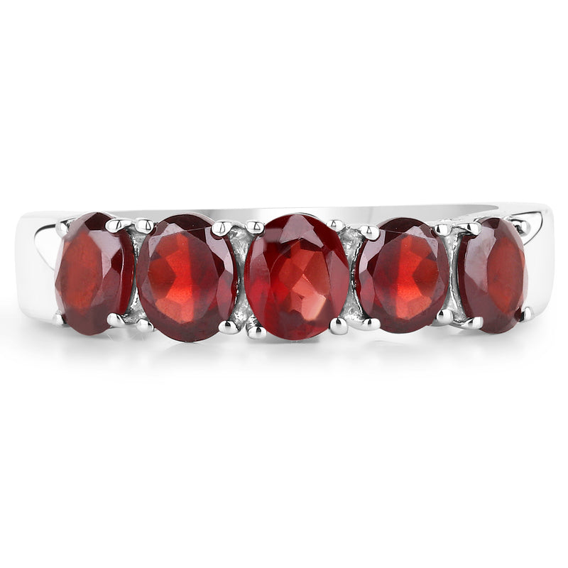 2.50 Carat Genuine  Garnet .925 Sterling Silver Ring