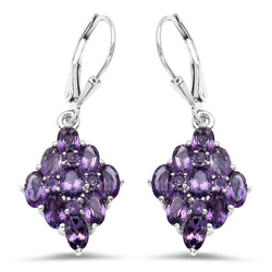 4.82 Carat Genuine Amethyst .925 Sterling Silver Earrings