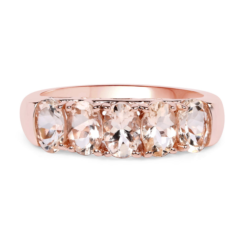 2.00 Carat Genuine Morganite .925 Sterling Silver Ring