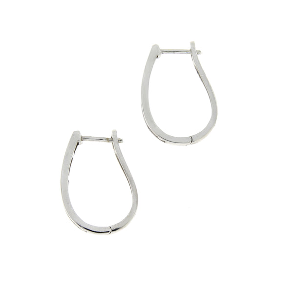 Natural .50ct Diamond Hoop Earrings 10KT White Gold