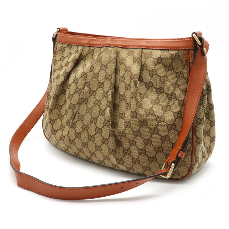 GUCCI Gucci Sookie GG canvas shoulder bag leather khaki beige orange brown charm shortage 296834