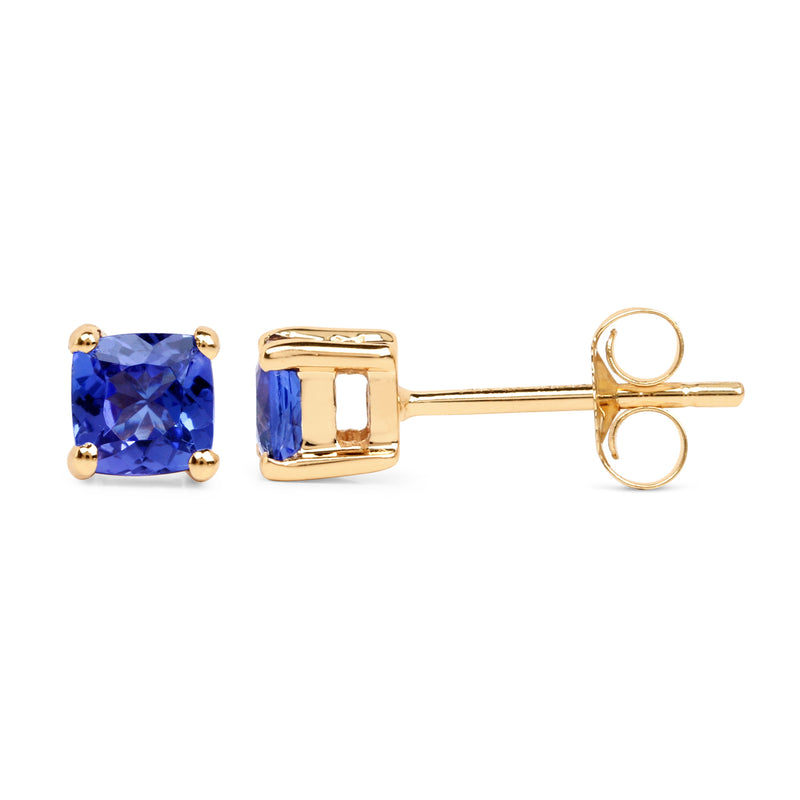 0.56 Carat Genuine Tanzanite 14K Yellow Gold Earrings