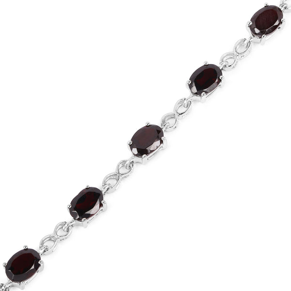 9.35 Carat Genuine Garnet .925 Sterling Silver Bracelet