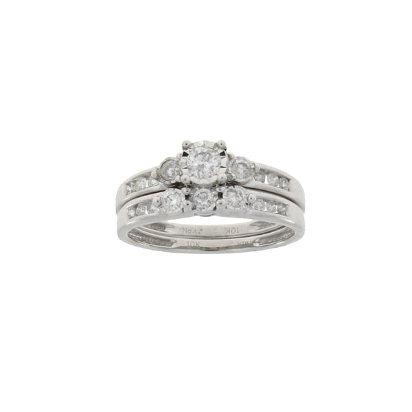 .60ct Antique Style Engagement Ring Set 10KT White Gold