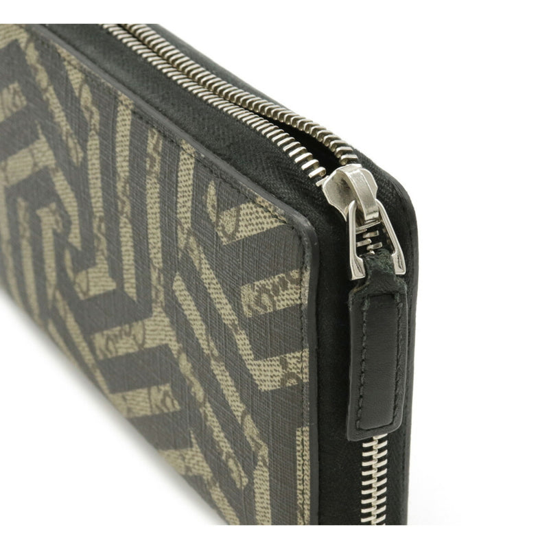Gucci GG Kaleido Supreme long wallet PVC leather khaki beige black 411766